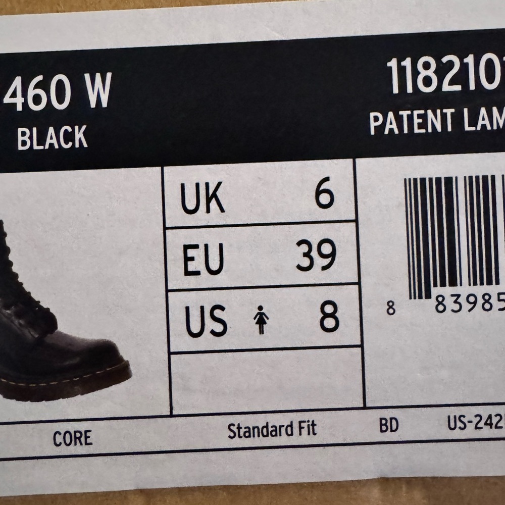 Doc Martens patent patent boot worn once! Great condition in box